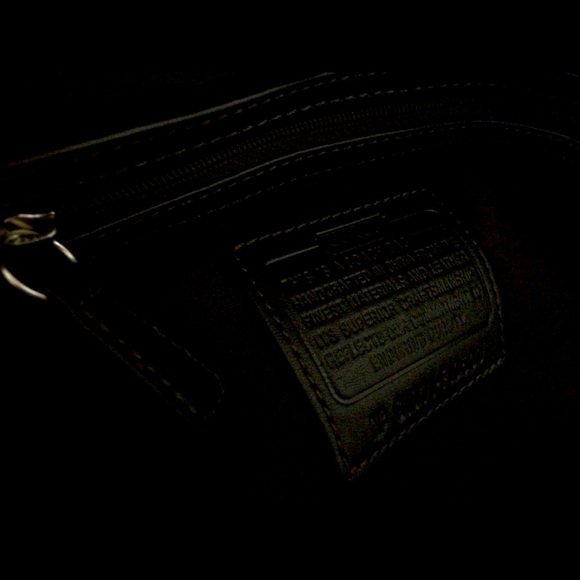 Coach Tan Beige Brown Cloth Ball Clasp Pattern Business Casual Purse Handbag - Picture 5 of 7